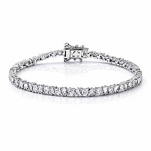 Luxuriant Lab Grown Diamond G-H SI 2.75 ctw Romanesque Line Bracelet in Rhodium Over Sterling Silver (6.50 In)