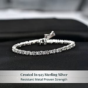 Luxuriant Lab Grown Diamond G-H SI 2.75 ctw Romanesque Line Bracelet in Rhodium Over Sterling Silver (6.50 In)