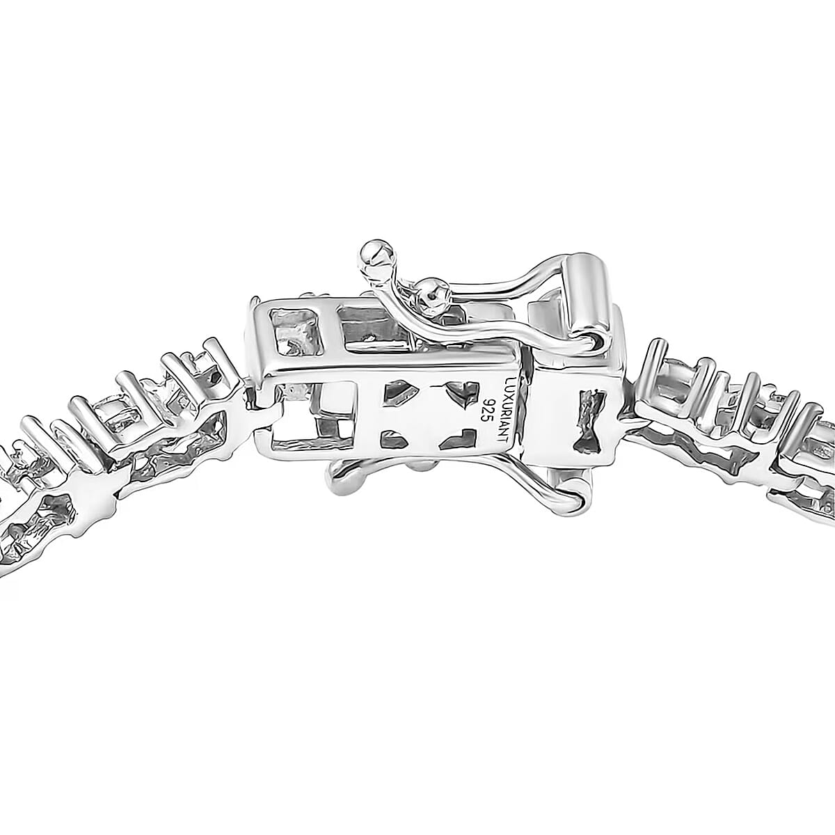 Luxuriant Lab Grown Diamond G-H SI 2.75 ctw Romanesque Line Bracelet in Rhodium Over Sterling Silver (6.50 In) image number 7