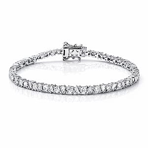 Luxuriant Lab Grown Diamond G-H SI 2.75 ctw Romanesque Line Bracelet in Rhodium Over Sterling Silver (7.25 In)