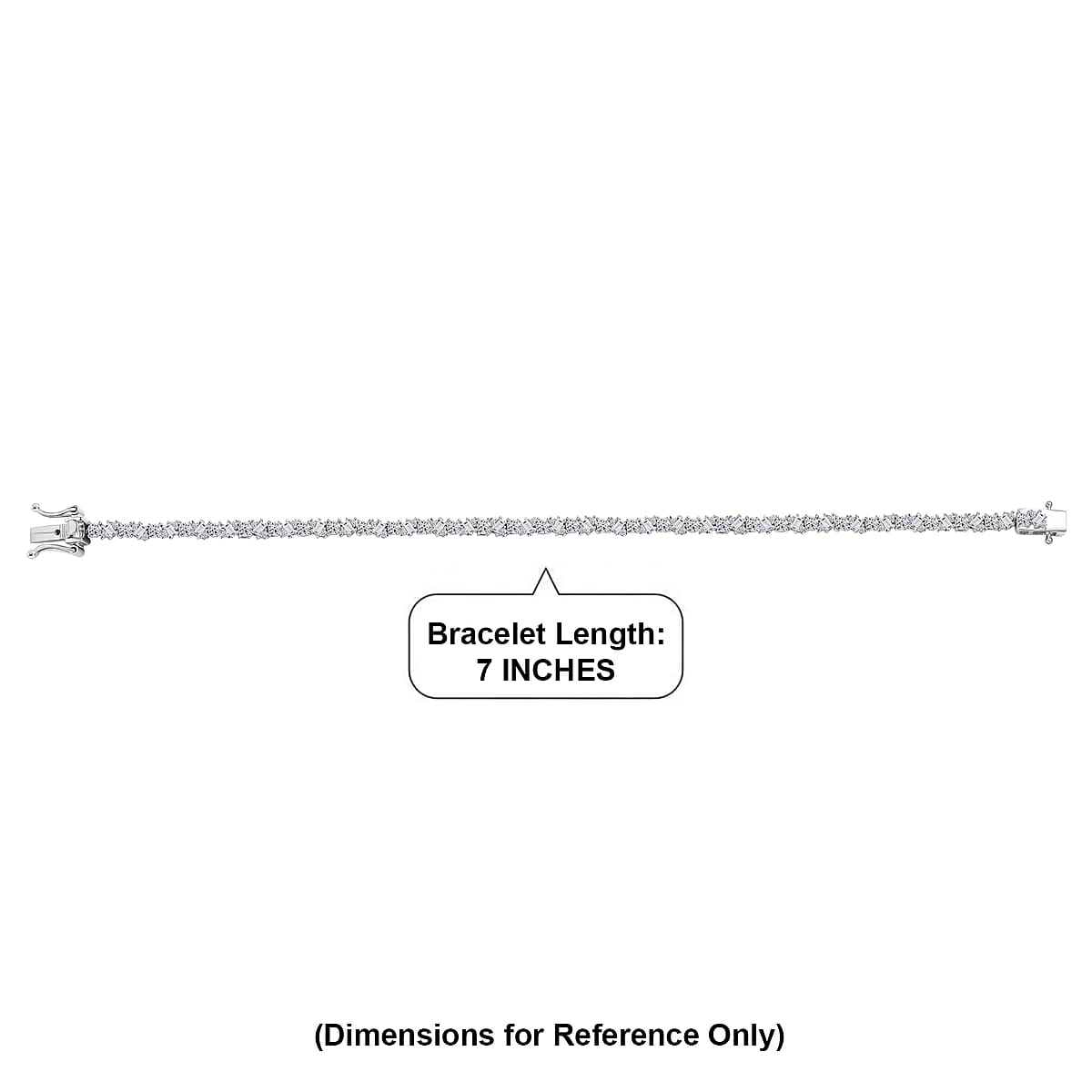 Luxuriant Lab Grown Diamond G-H SI 2.75 ctw Romanesque Line Bracelet in Rhodium Over Sterling Silver (7.25 In) image number 4