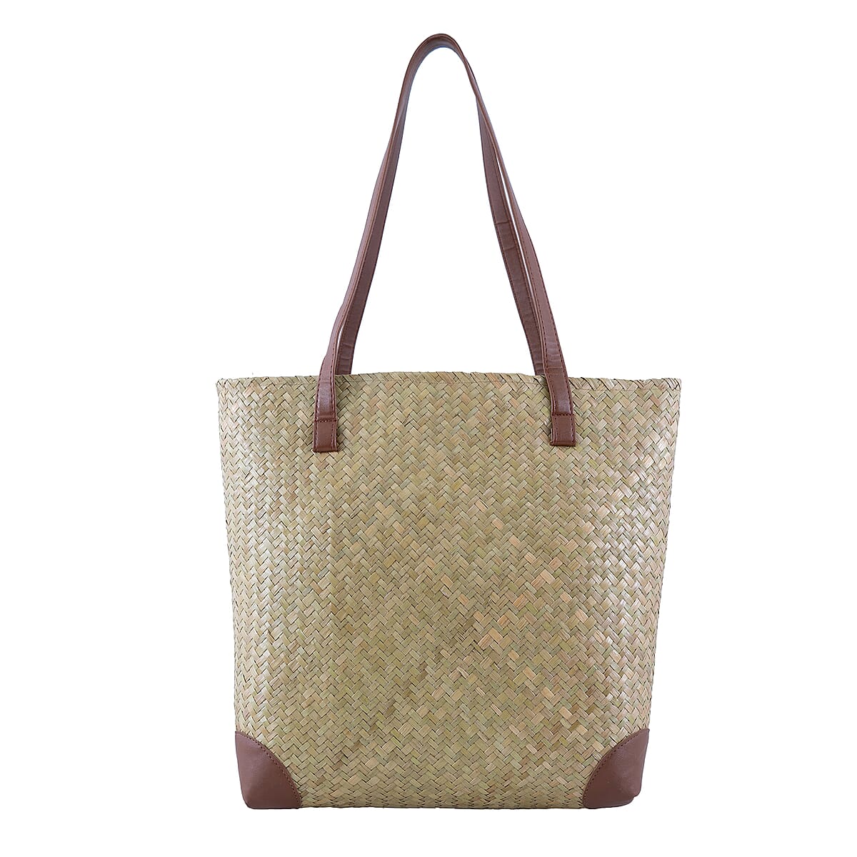 Passage Apricot Blossom Branch Handcrafted Ribbon Embroidered Straw Tote Bag image number 5