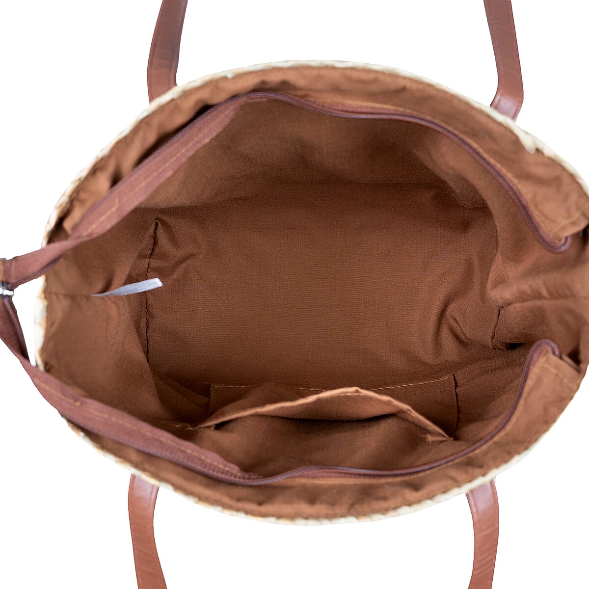 Passage Apricot Blossom Branch Handcrafted Ribbon Embroidered Straw Tote Bag image number 7