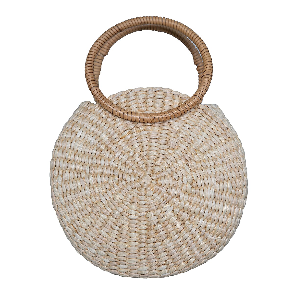 Passage Yellow Flower Handcrafted Ribbon Embroidered Straw Round Shoulder Bag with Matching Earrings Set image number 6