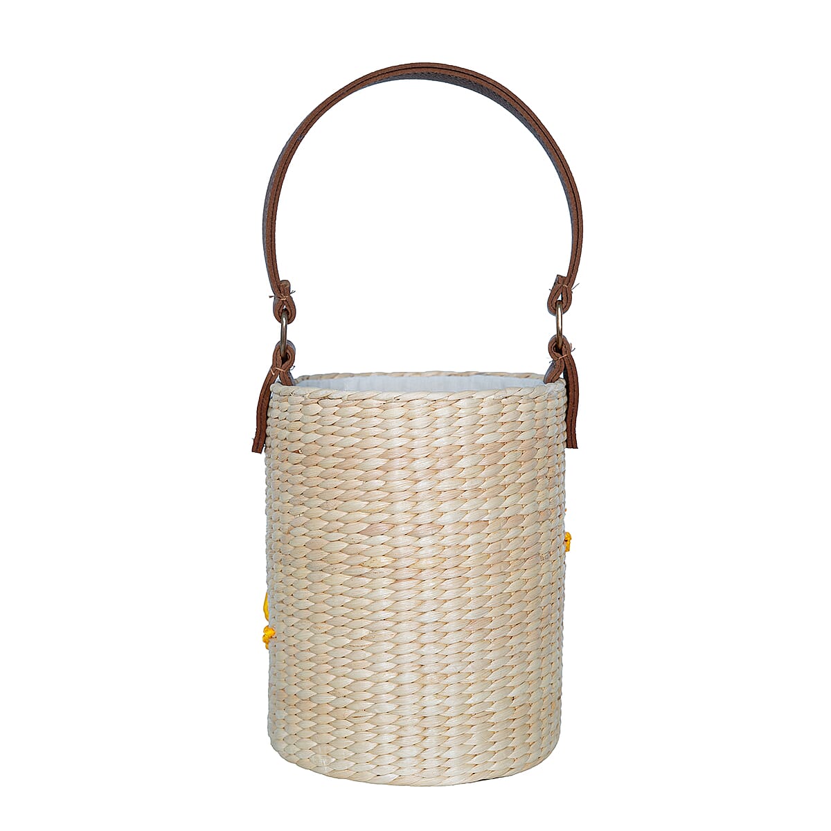 Passage Golden Rose Bouquet Handcrafted Ribbon Embroidered Cylinder Shoulder Bag image number 4