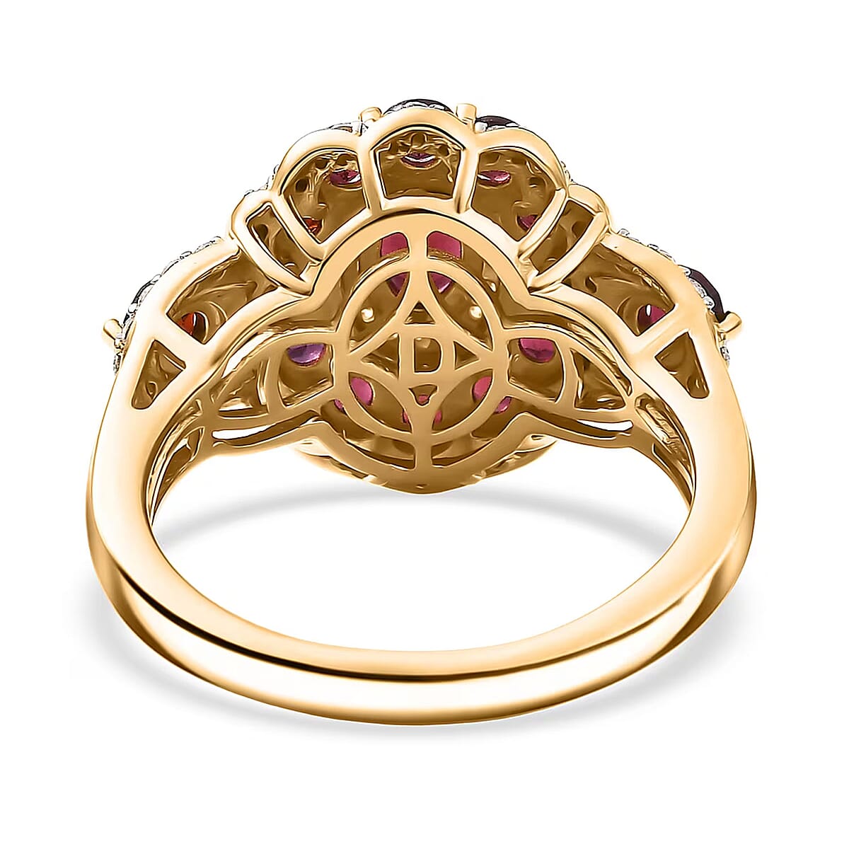 D'Joy Premium Anthill Garnet, Moissanite Ring in 18K Vermeil YG Over Sterling Silver (Size 10.0) 2.40 ctw image number 6