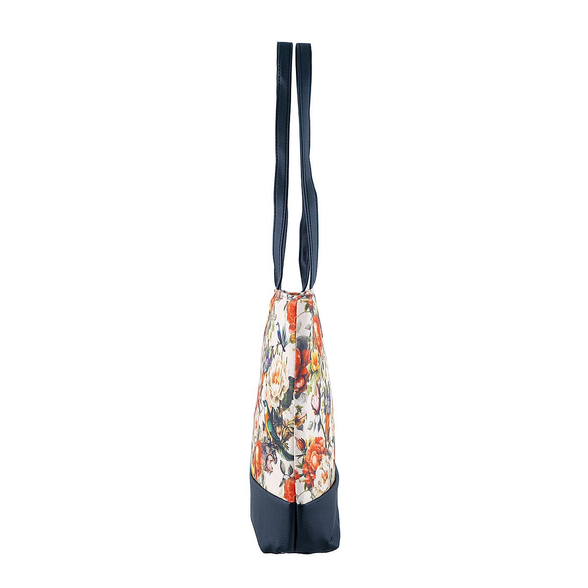 Passage Multi Color Floral Print 60% Polyester, 10% Cotton, 30% Faux Leather Tote Bag image number 4