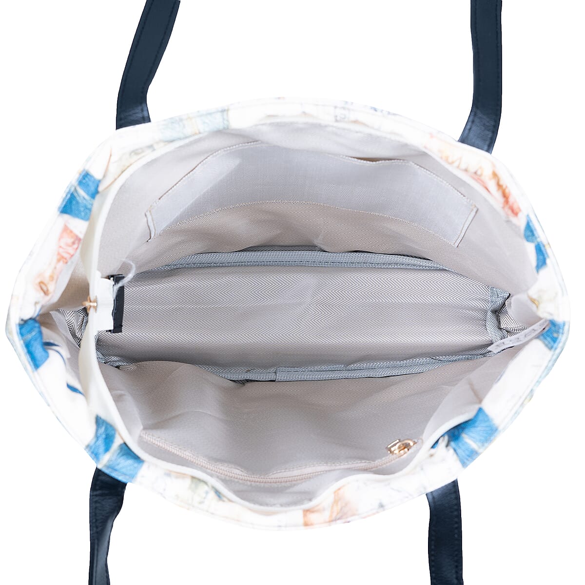 Passage Multi Color Dragonfly Print 60% Polyester, 10% Cotton, 30% Faux Leather Tote Bag image number 7