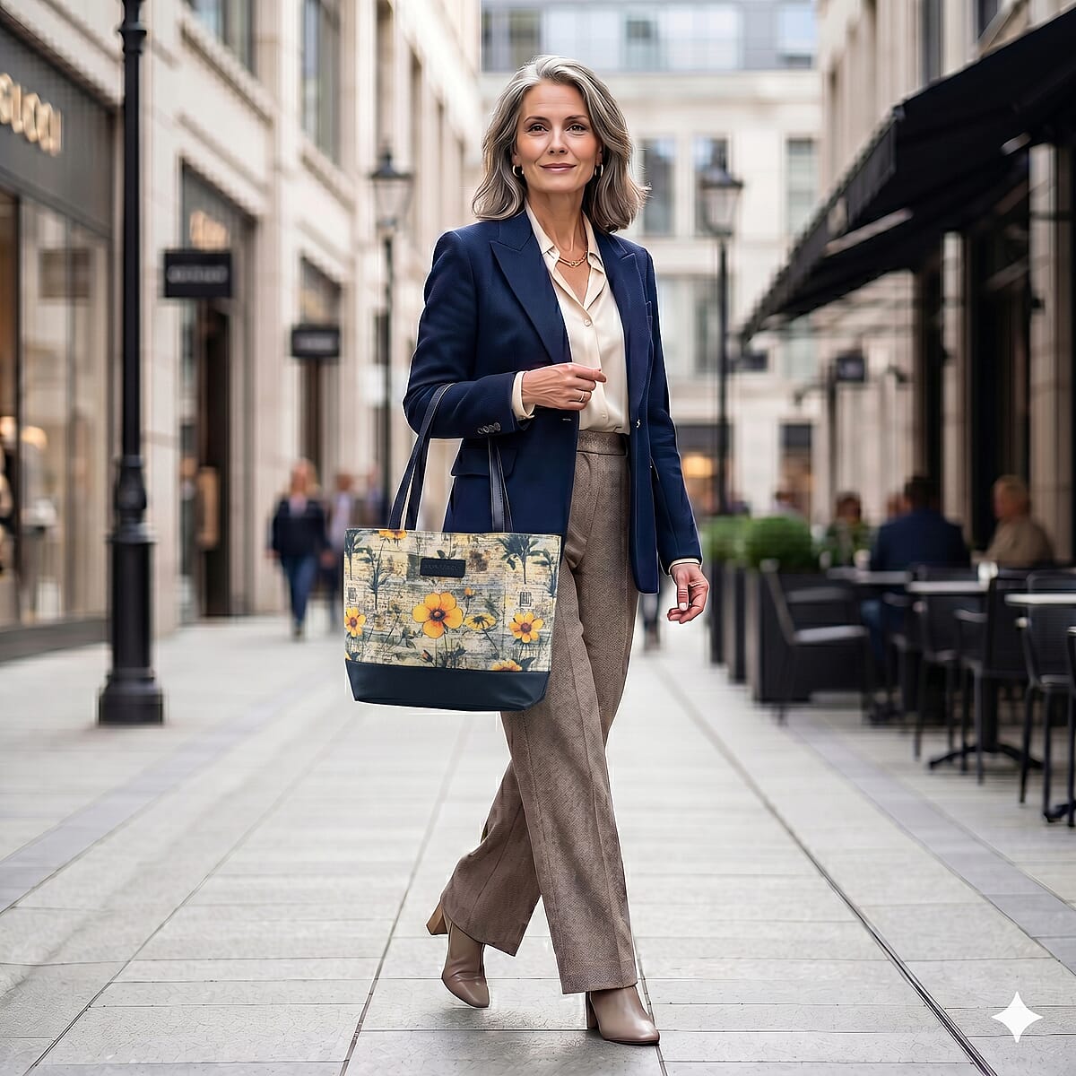 Passage Multi Color Botanical Print 60% Polyester, 10% Cotton, 30% Faux Leather Tote Bag image number 2