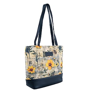 Passage Multi Color Botanical Print 60% Polyester, 10% Cotton, 30% Faux Leather Tote Bag
