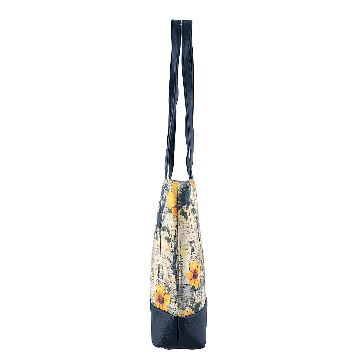 Passage Multi Color Botanical Print 60% Polyester, 10% Cotton, 30% Faux Leather Tote Bag image number 4