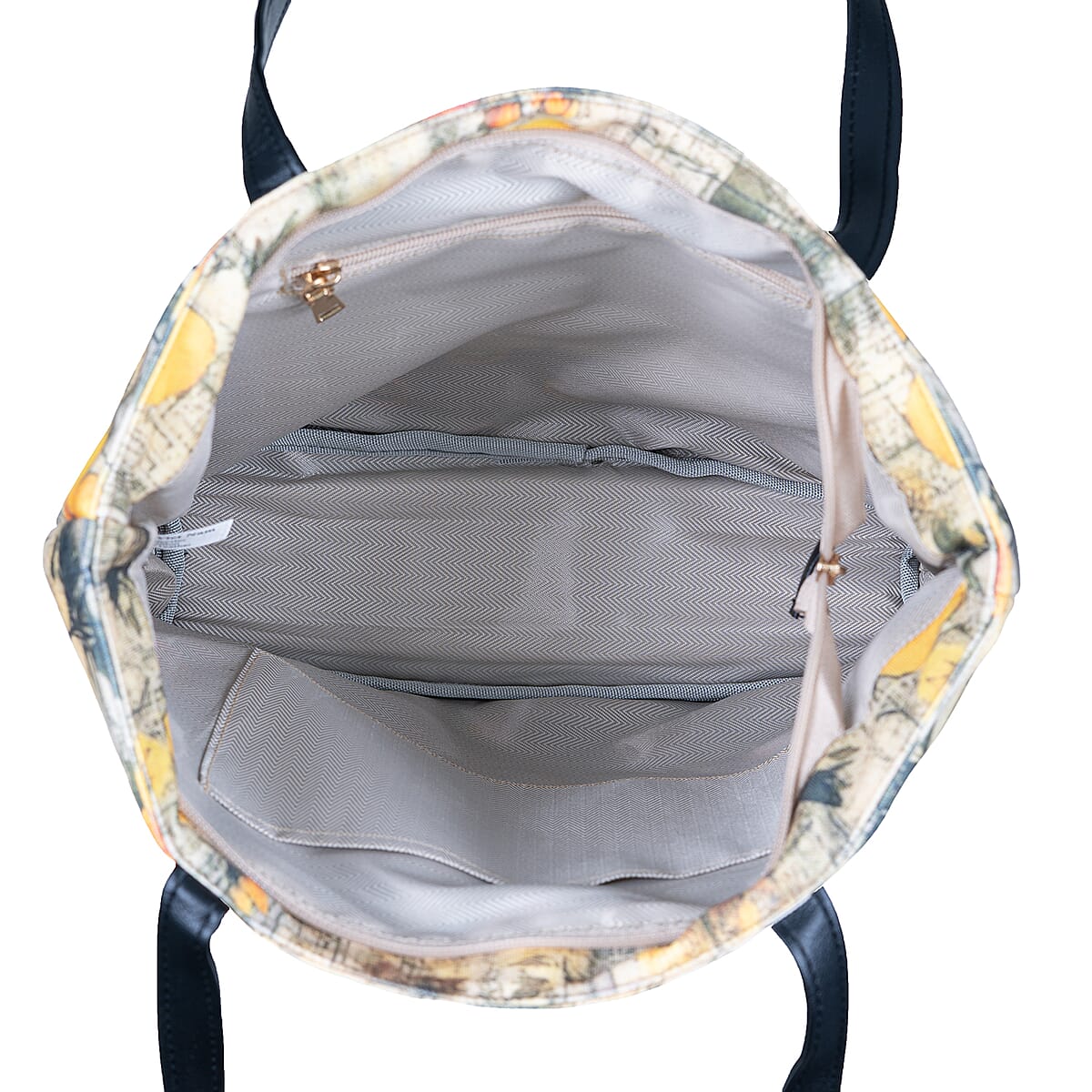 Passage Multi Color Botanical Print 60% Polyester, 10% Cotton, 30% Faux Leather Tote Bag image number 7