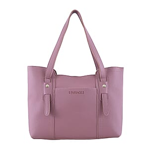 Passage Rose & Brown Structured Faux Leather Tote Bag