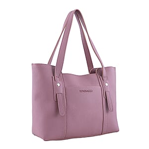 Passage Rose & Brown Structured Faux Leather Tote Bag