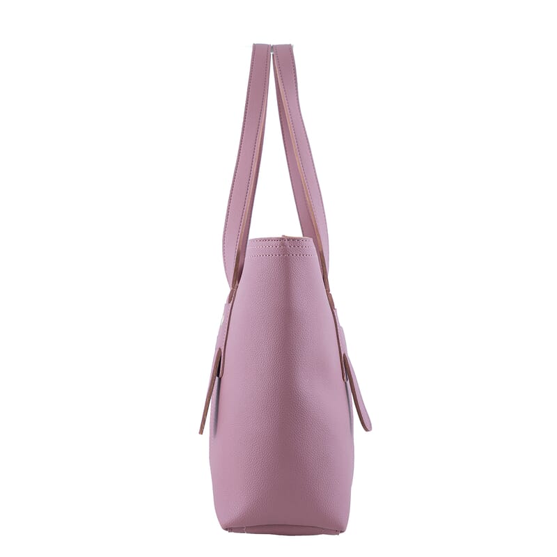 Passage Rose & Brown Structured Faux Leather Tote Bag