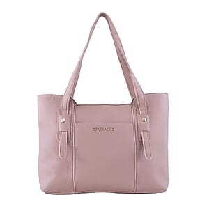 Passage Blush Pink Structured Faux Leather Tote Bag