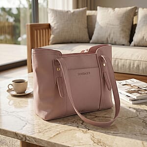 Passage Blush Pink Structured Faux Leather Tote Bag