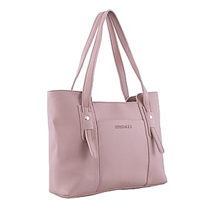 Passage Blush Pink Structured Faux Leather Tote Bag