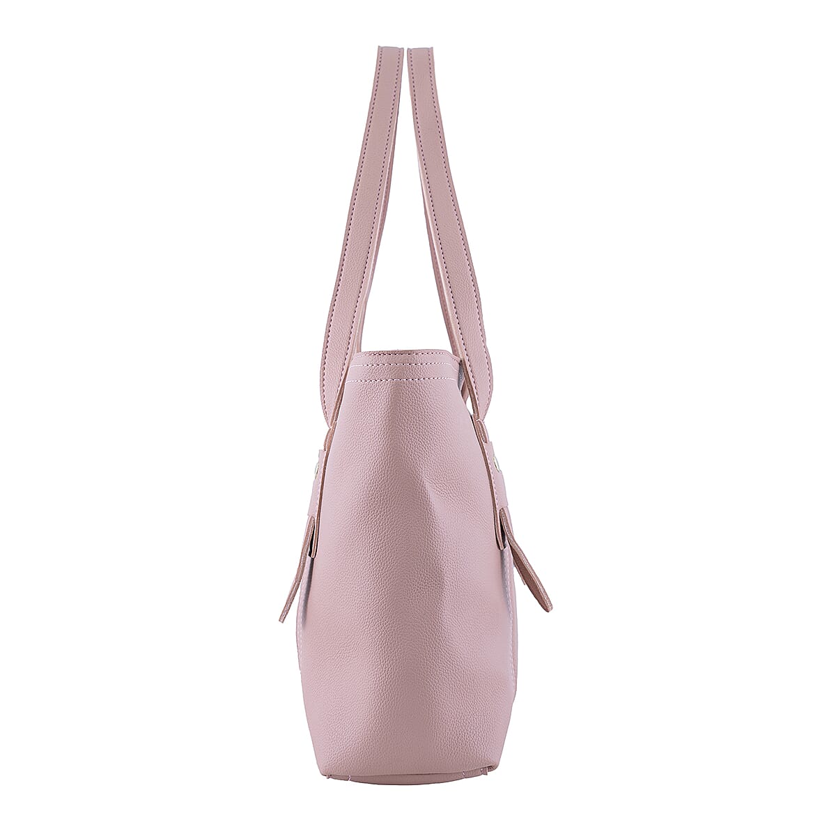 Passage Blush Pink Structured Faux Leather Tote Bag image number 4
