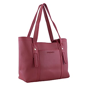 Passage Red Structured Faux Leather Tote Bag