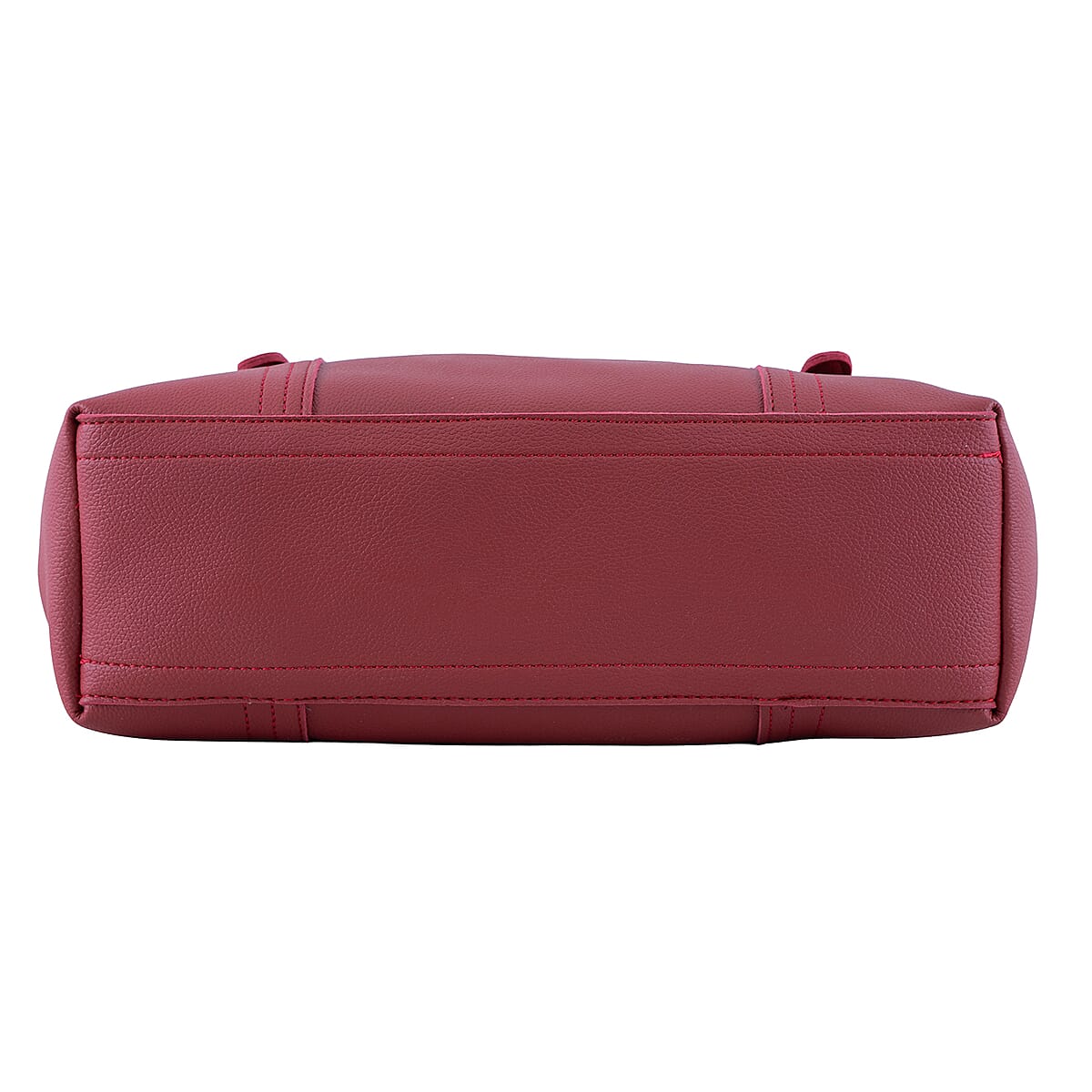 Passage Red Structured Faux Leather Tote Bag image number 6