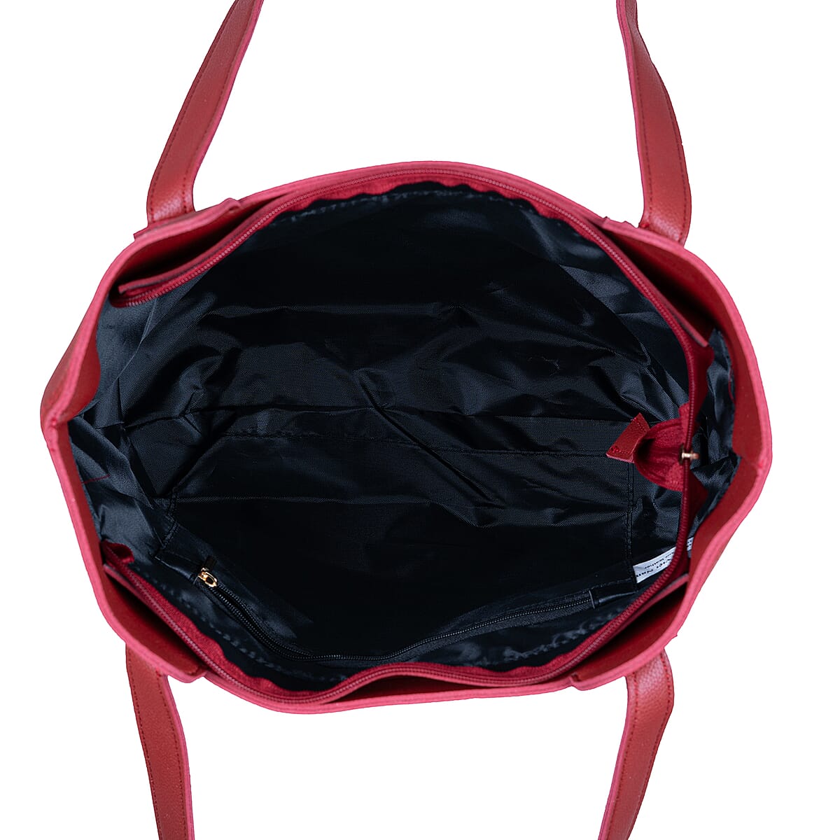 Passage Red Structured Faux Leather Tote Bag image number 7