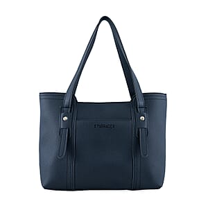 Passage Black Structured Faux Leather Tote Bag
