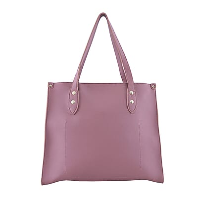 Passage Brown Rose Classic Faux Leather Tote Bag