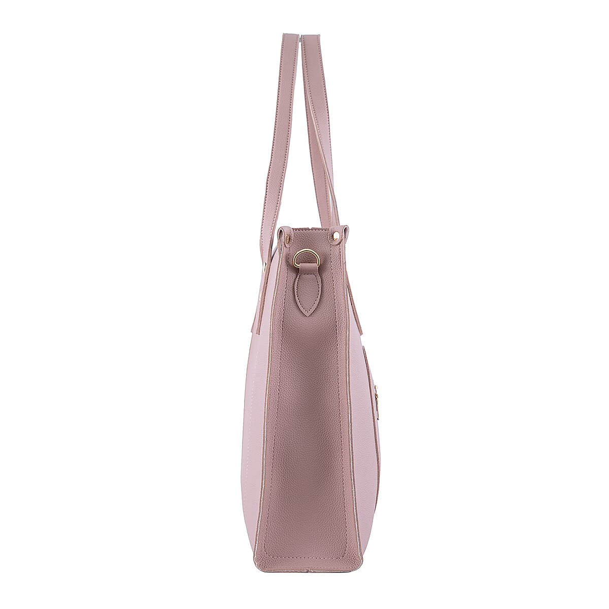 Passage Blush Pink Classic Faux Leather Tote Bag image number 4