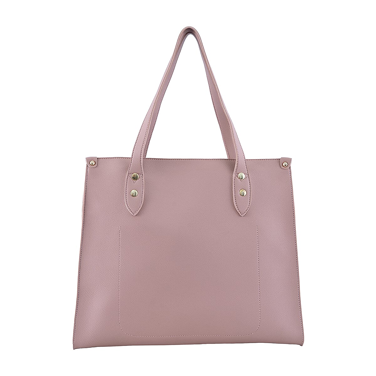Passage Blush Pink Classic Faux Leather Tote Bag image number 5