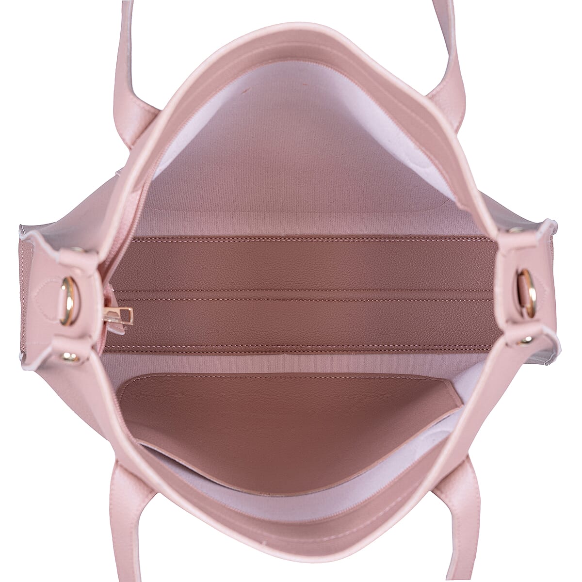 Passage Blush Pink Classic Faux Leather Tote Bag image number 7