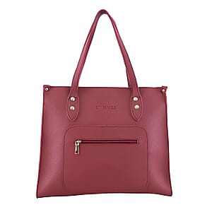 Passage Red Classic Faux Leather Tote Bag