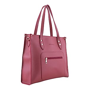 Passage Red Classic Faux Leather Tote Bag