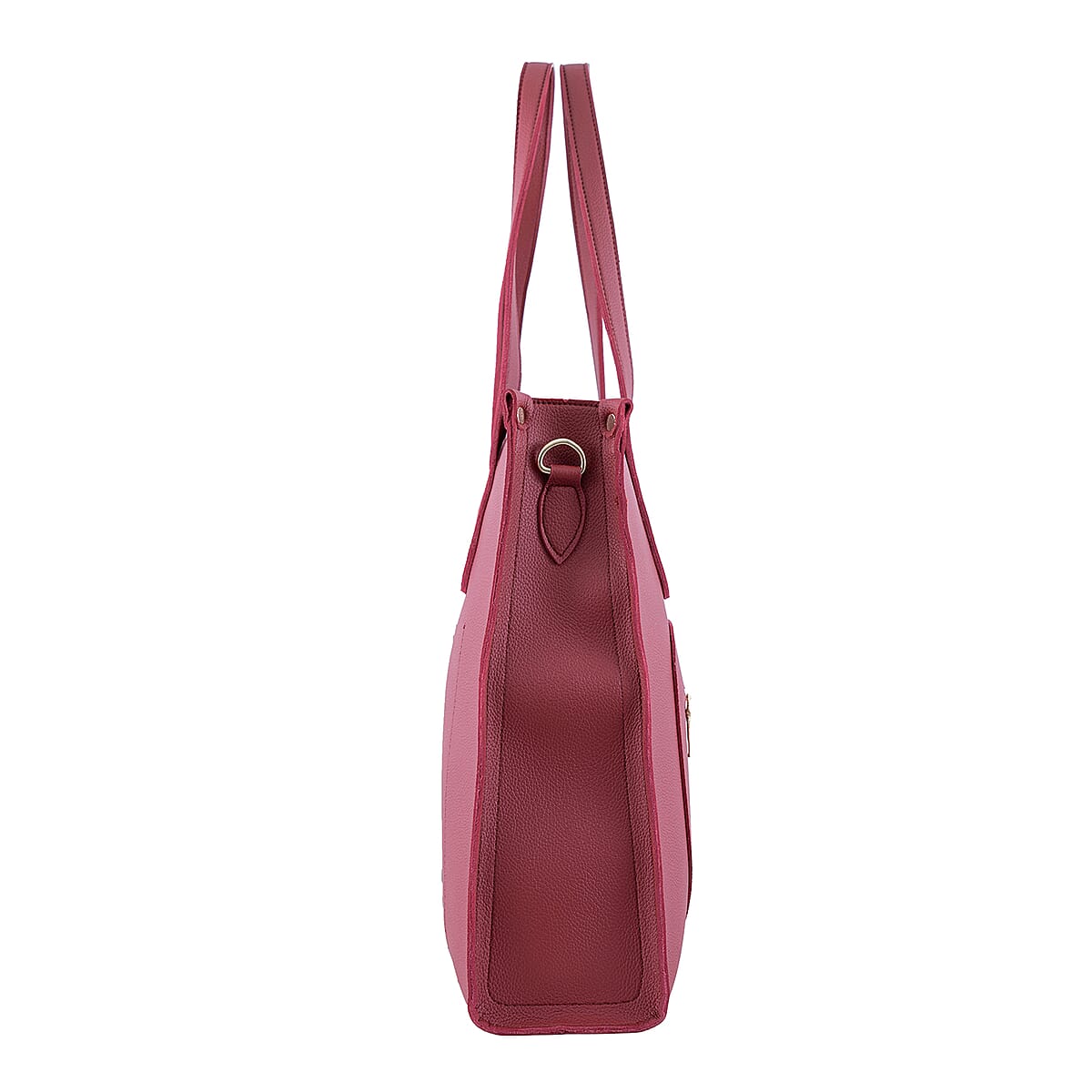 Passage Red Classic Faux Leather Tote Bag image number 4