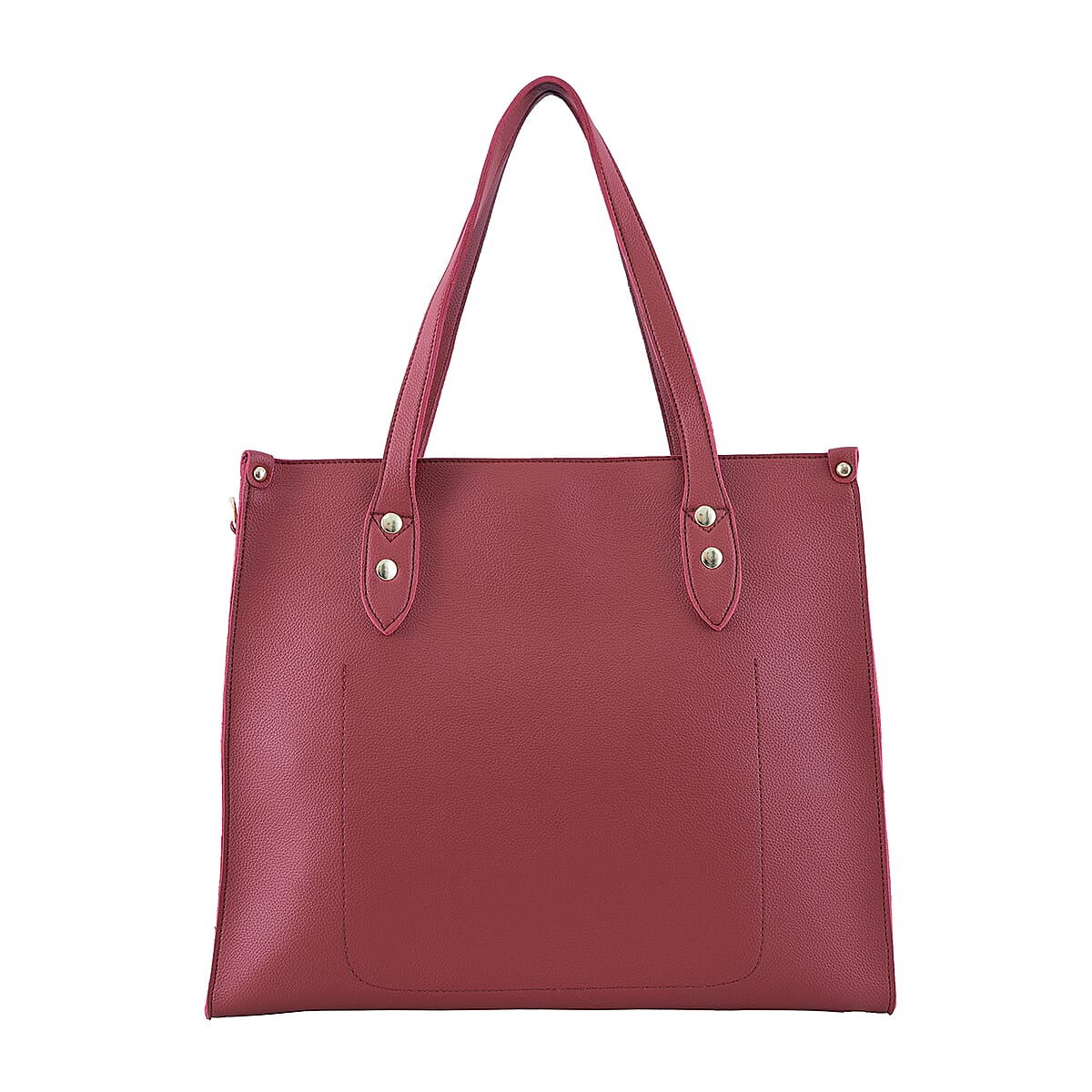 Passage Red Classic Faux Leather Tote Bag image number 5
