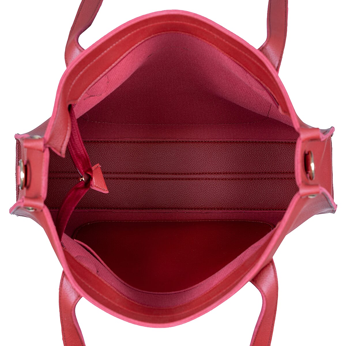 Passage Red Classic Faux Leather Tote Bag image number 7