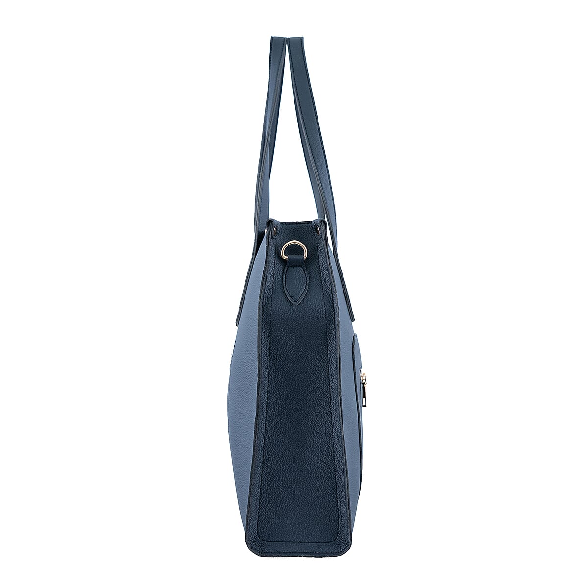 Passage Black Classic Faux Leather Tote Bag image number 4