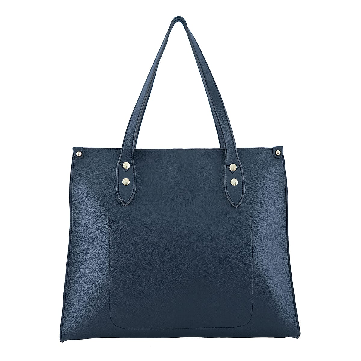 Passage Black Classic Faux Leather Tote Bag image number 5