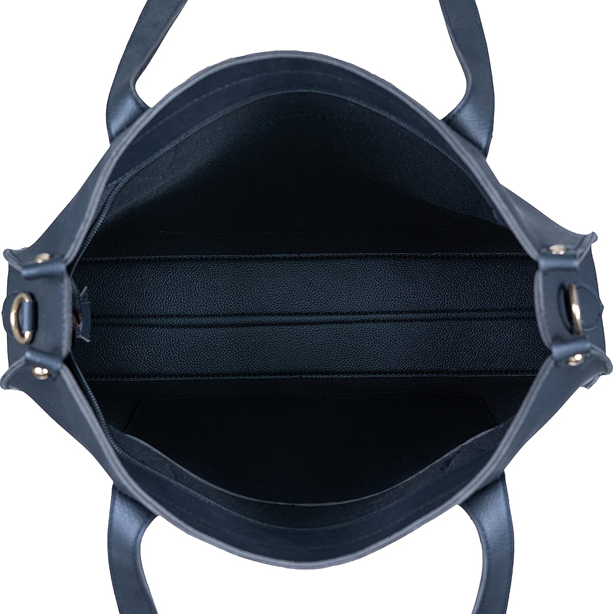 Passage Black Classic Faux Leather Tote Bag image number 7