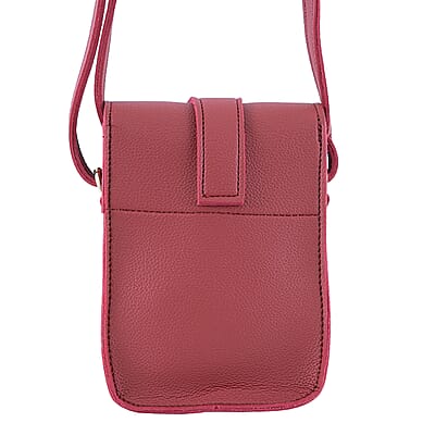 Passage Red Faux Leather Mini Crossbody Flap Bag