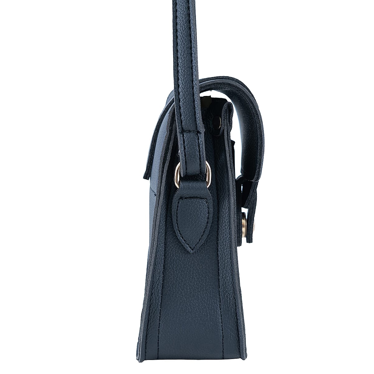 Passage Black Faux Leather Mini Crossbody Flap Bag image number 4