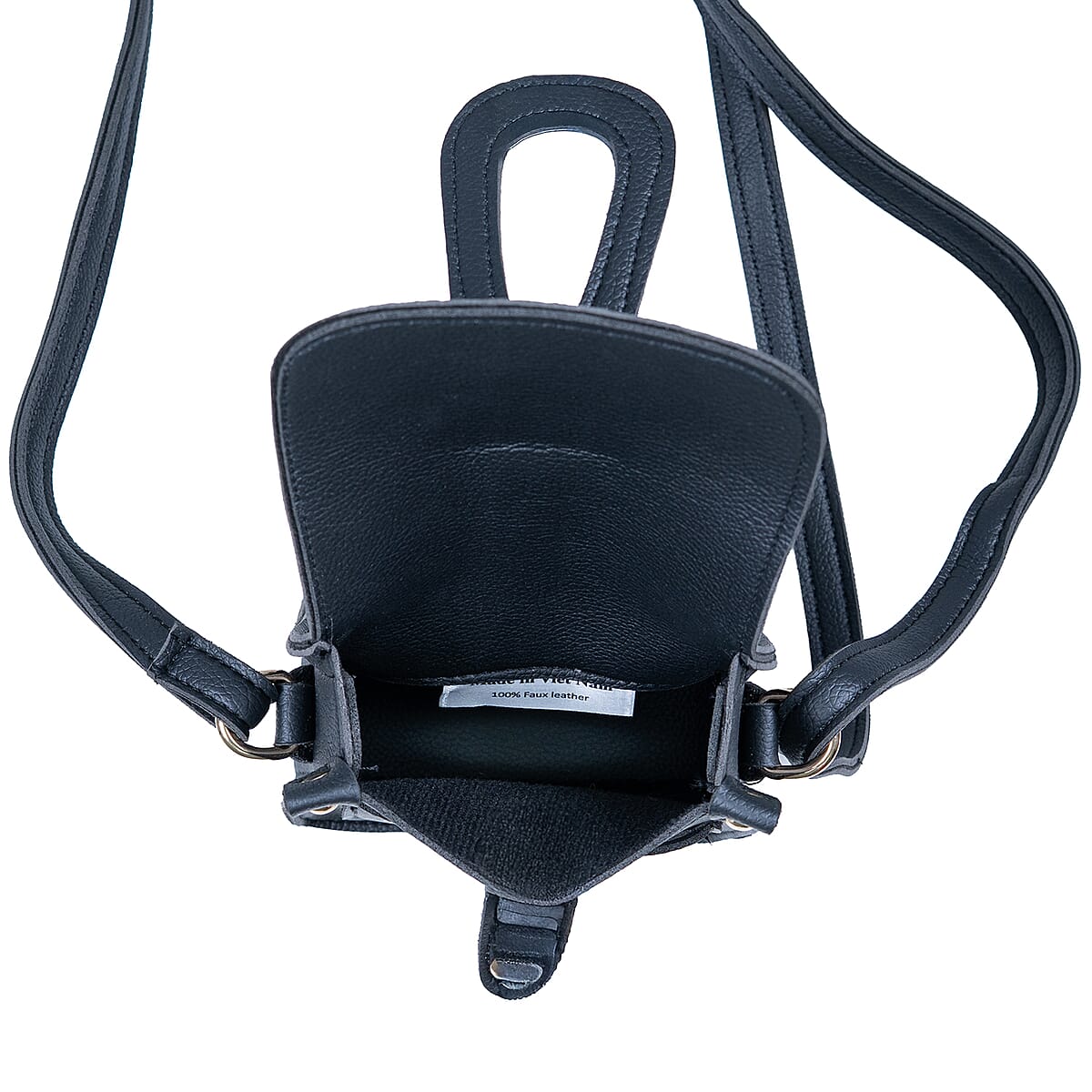 Passage Black Faux Leather Mini Crossbody Flap Bag image number 7