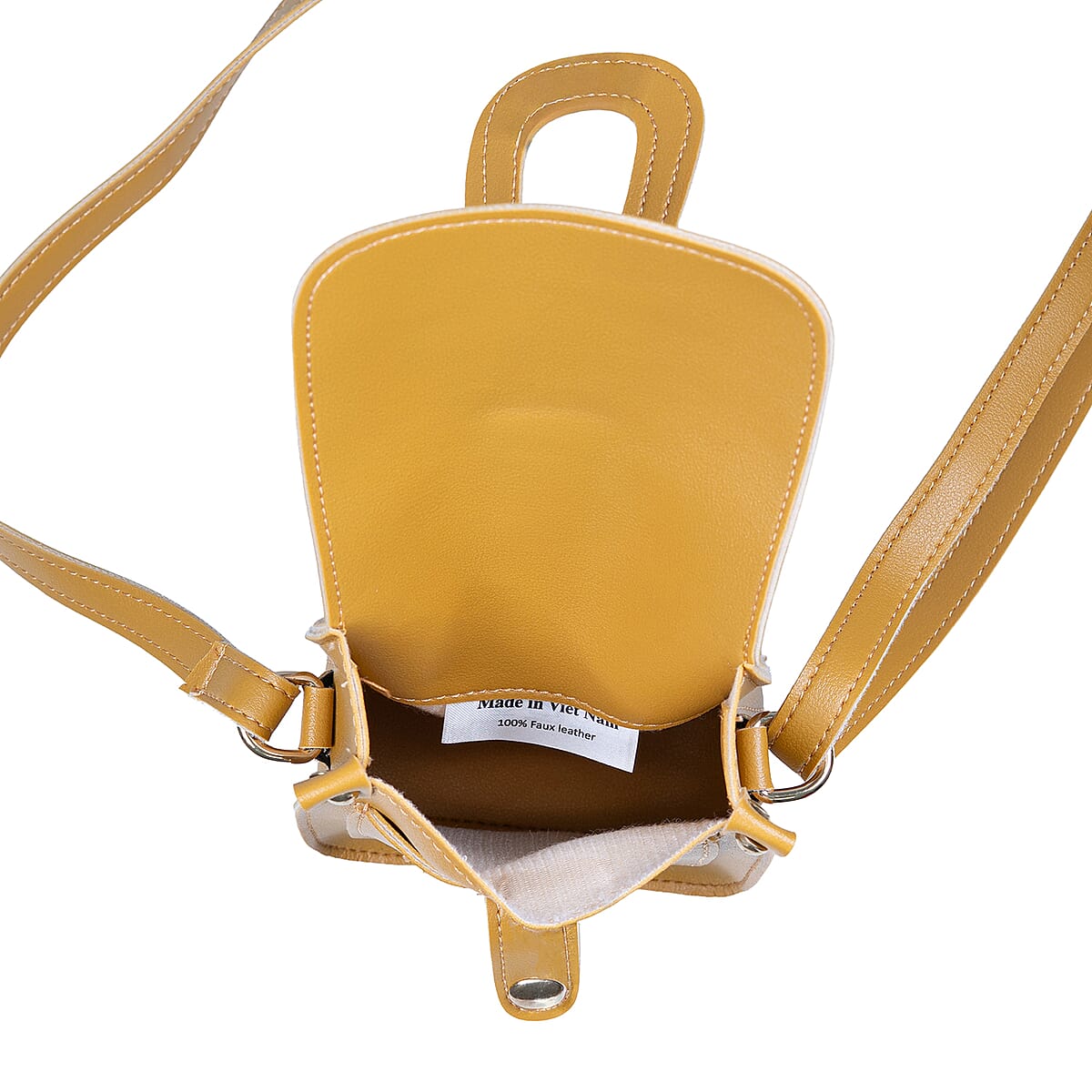 Passage Tan Faux Leather Mini Crossbody Flap Bag image number 7
