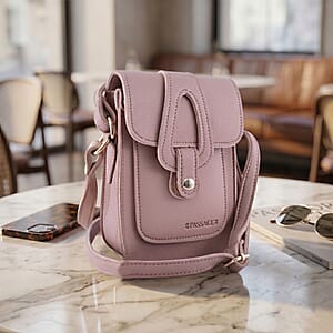 Passage Pink Faux Leather Mini Crossbody Flap Bag