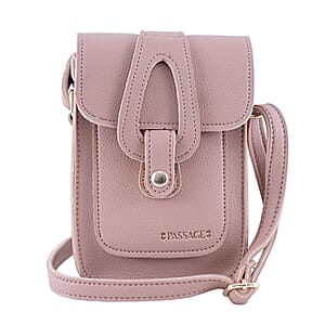 Passage Pink Faux Leather Mini Crossbody Flap Bag