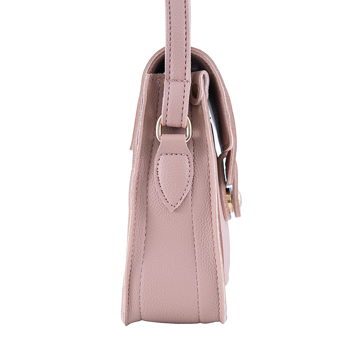 Passage Pink Faux Leather Mini Crossbody Flap Bag image number 4