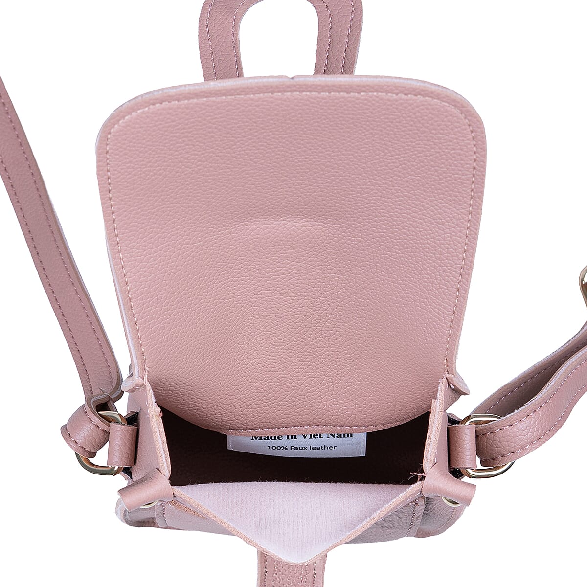 Passage Pink Faux Leather Mini Crossbody Flap Bag image number 7