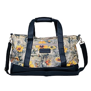 Passage Multi Color Botanical Print 60% Polyester, 10% Cotton, 30% Faux Leather Travel Duffel Bag