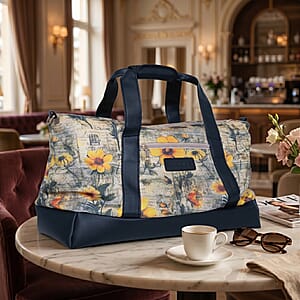 Passage Multi Color Botanical Print 60% Polyester, 10% Cotton, 30% Faux Leather Travel Duffel Bag