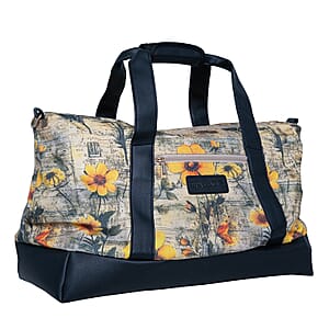 Passage Multi Color Botanical Print 60% Polyester, 10% Cotton, 30% Faux Leather Travel Duffel Bag